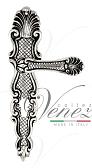 Дверная ручка Venezia на планке PL92 мод. Fenice (натур. серебро + чернение) под цилин