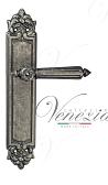 Дверная ручка Venezia на планке PL96 мод. Castello (ант. серебро) проходная