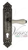 Дверная ручка Venezia на планке PL96 мод. Colosseo (ант. серебро с белой керамикой пау
